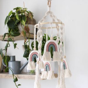 Customisable Macramé Rainbow Mobile