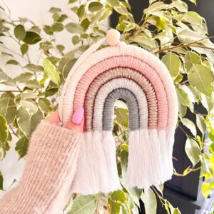 macrame rainbow classic pink