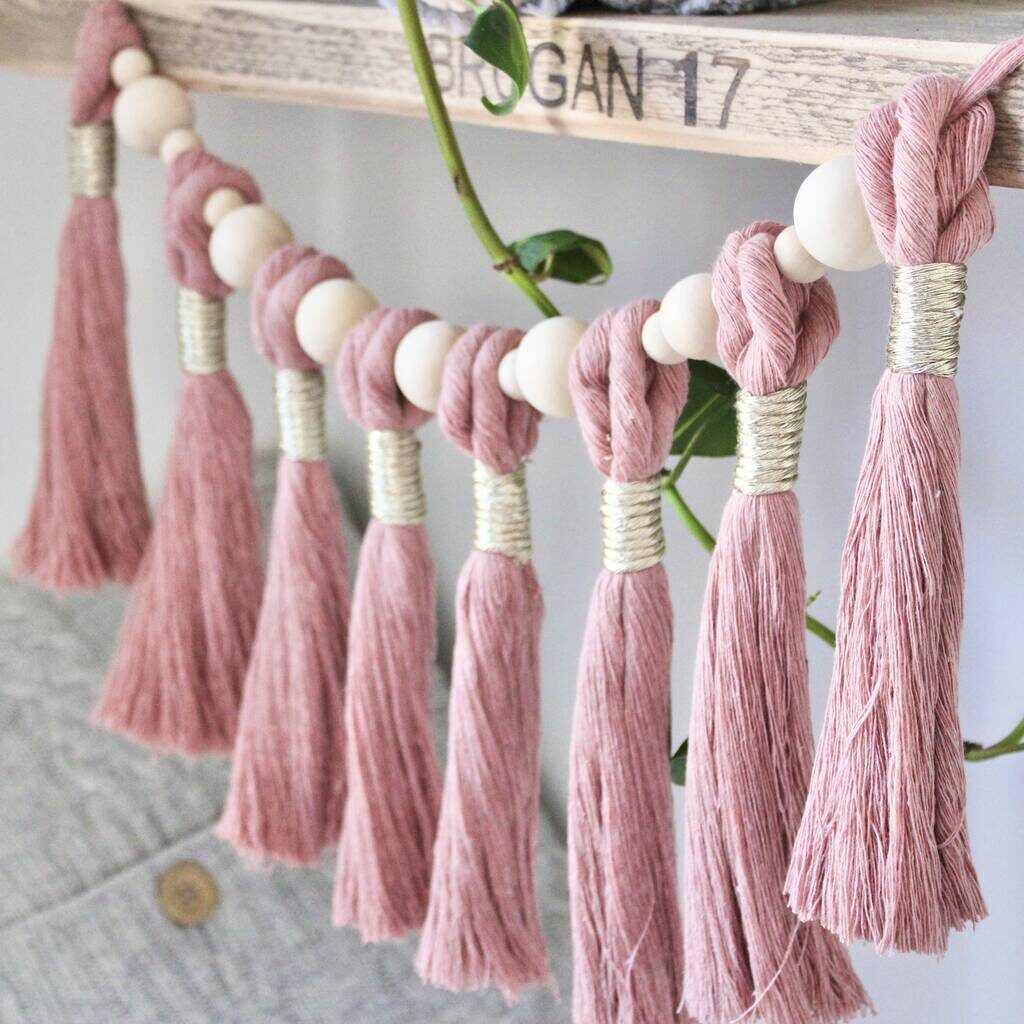 Macramé Tassels And Beads Garland