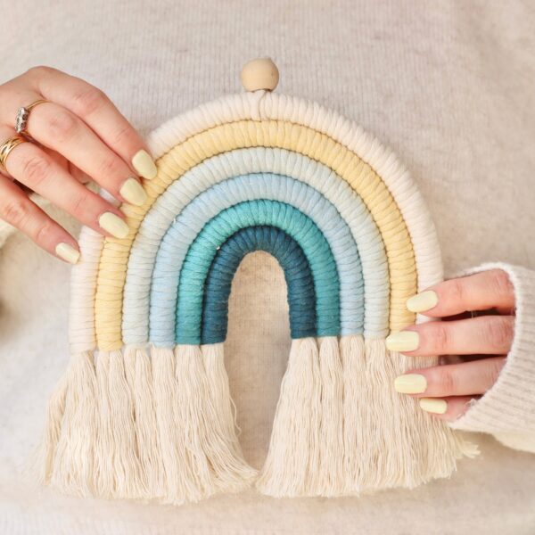 DIY Macramé Rainbow Kit in 8 colour options, includes sustainable cotton and wooden bead