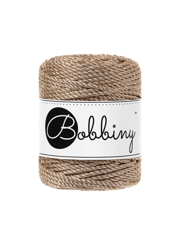 Metallic Champagne Bobbiny 3mm 3ply