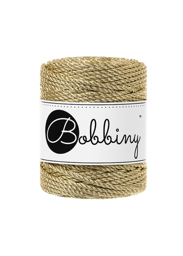 Metallic Gold Bobbiny 3mm 3ply