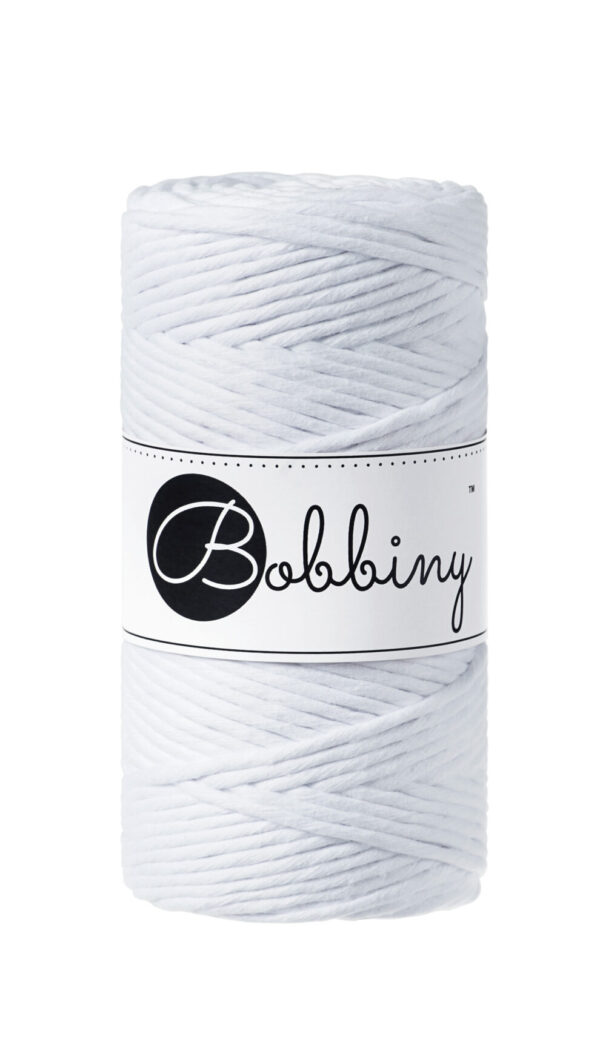 White 3mm Single Ply Bobbiny
